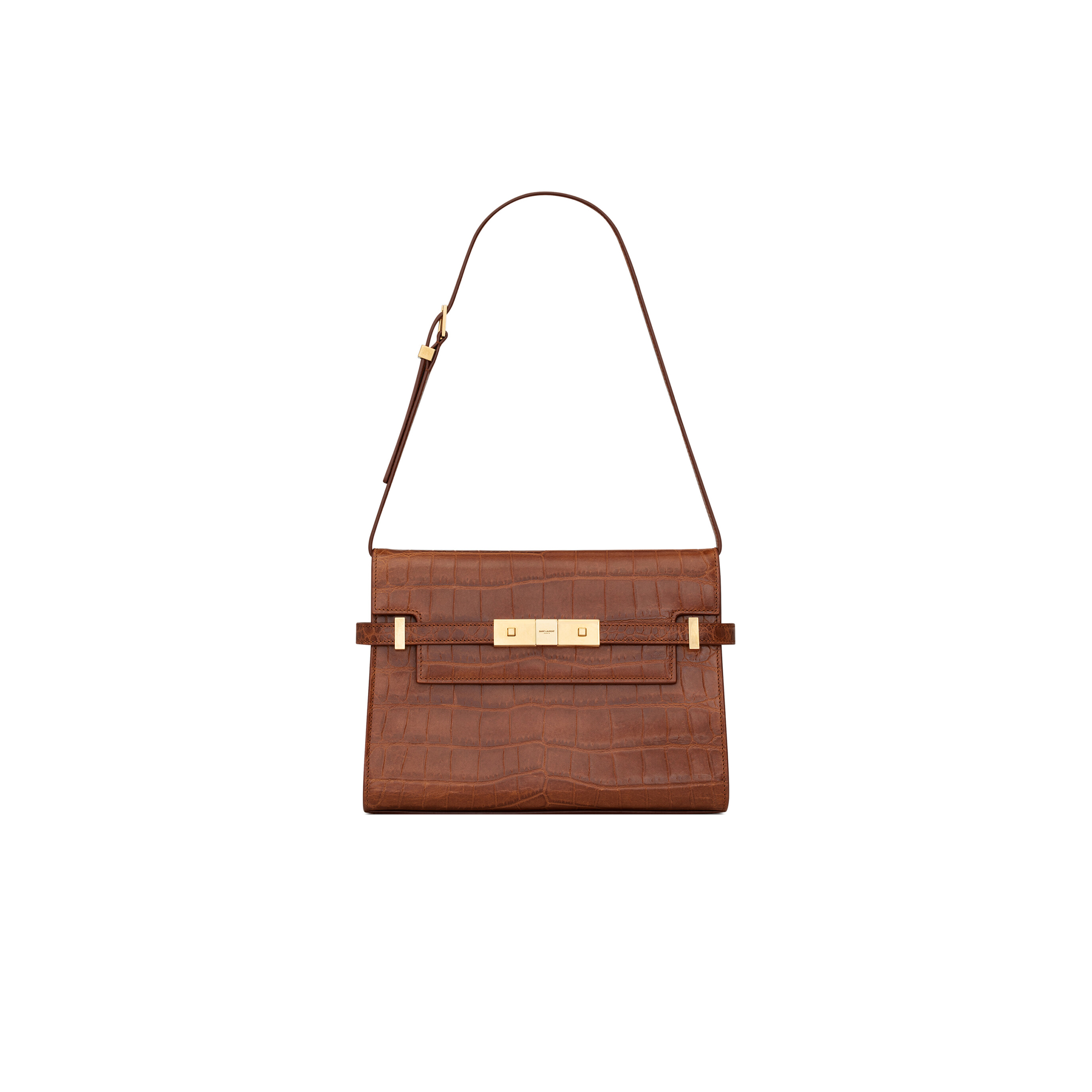 YSL MANHATTAN SMALL IN CROCODILE-EMBOSSED LEATHER 675626AAAOH2591 (24*17.5*6cm)